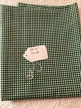 Waverly green/white check fabric, 1.5 yds, 54” W